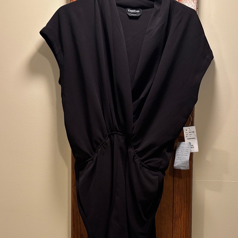 NWT Bebe Elegant Black One Piece/shorts - size Large